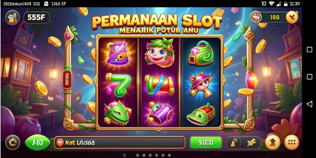 Screenshot gameplay <strong>555F</strong> menampilkan keseruan pemutaran gulungan.