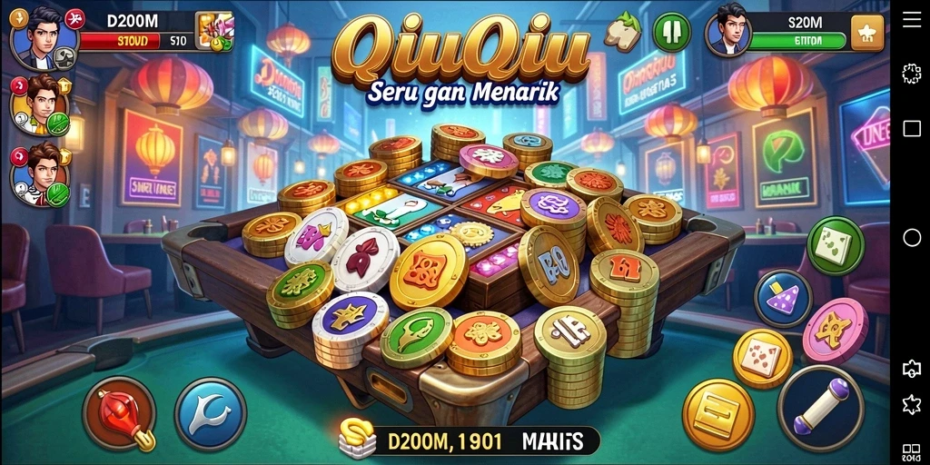 Tampilan gameplay QiuQiu yang seru di D200M.