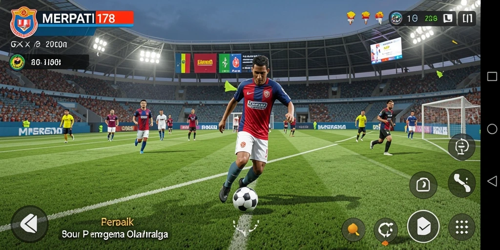 Screenshot yang menampilkan aksi seru permainan sepak bola di MERPATI178.