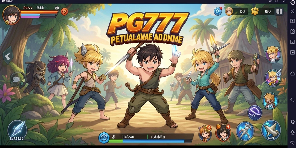 Tampilan gameplay menarik dari PG777 dengan karakter anime ikonis.