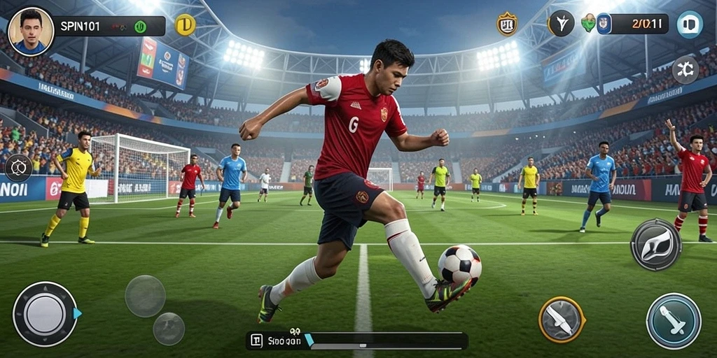 Tangkapan layar SPIN101 menampilkan aksi intense dalam pertandingan olahraga.