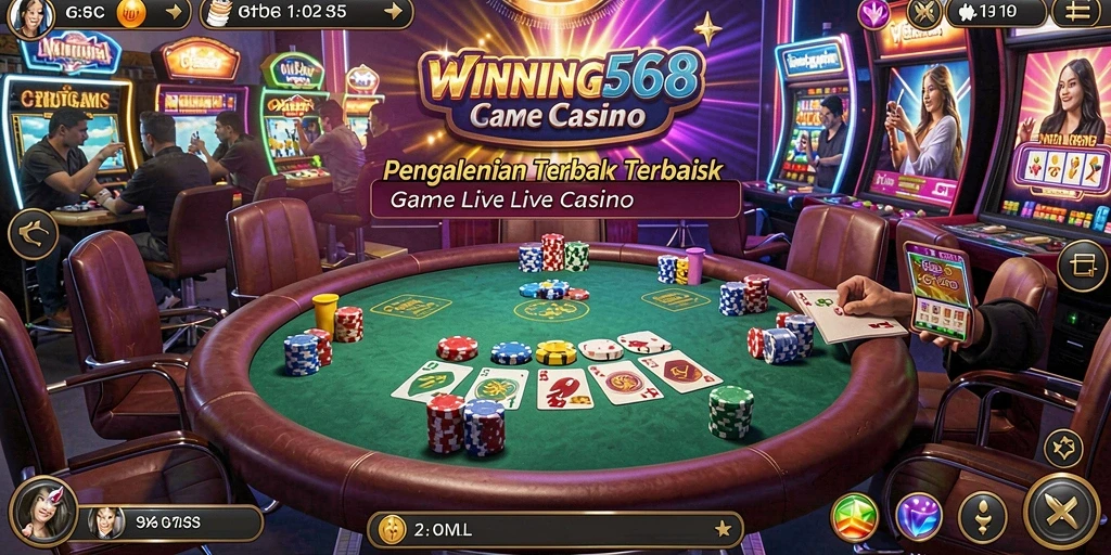 Tampilan mendebarkan dari gameplay Live Casino di WINNING568.